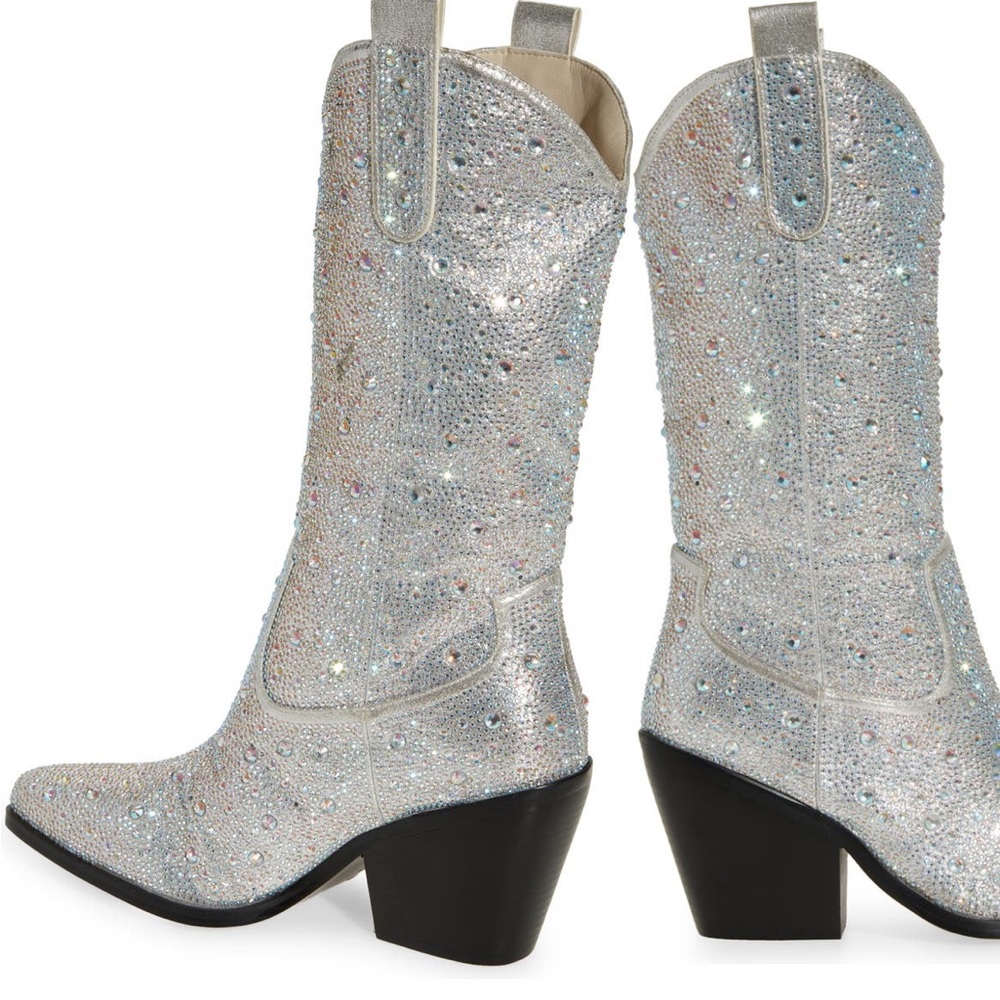 Azaela wang boots crystal rhinestone sparkly western cowboy boot